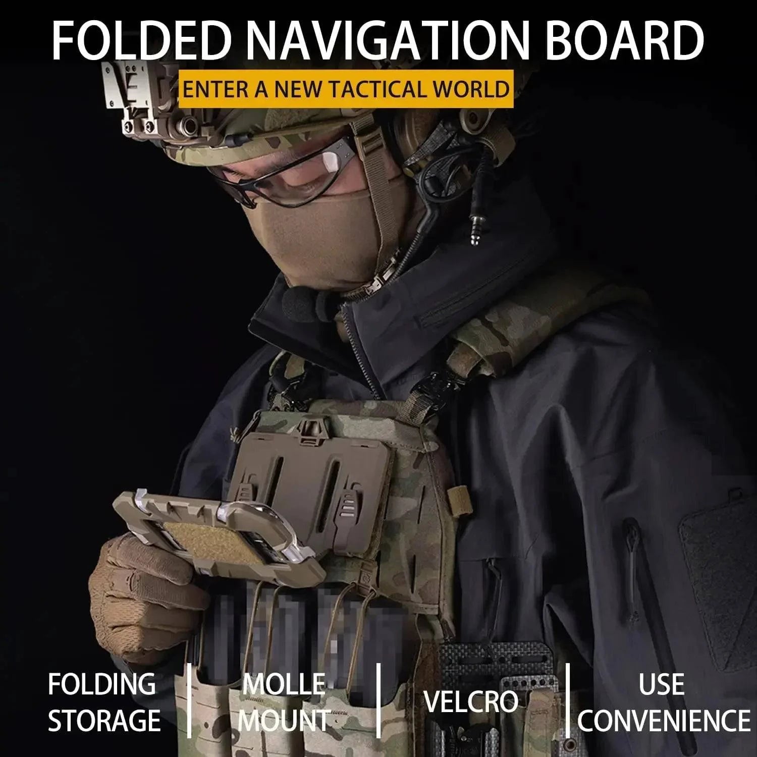 Tactical MOLLE Navigation Board – Map & Phone Holder